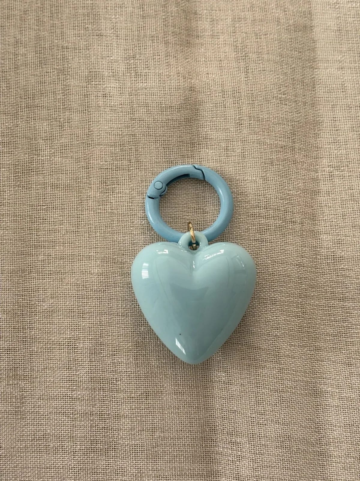 Baby-Blue Heart Charm — Key, Bag & Phone Chains