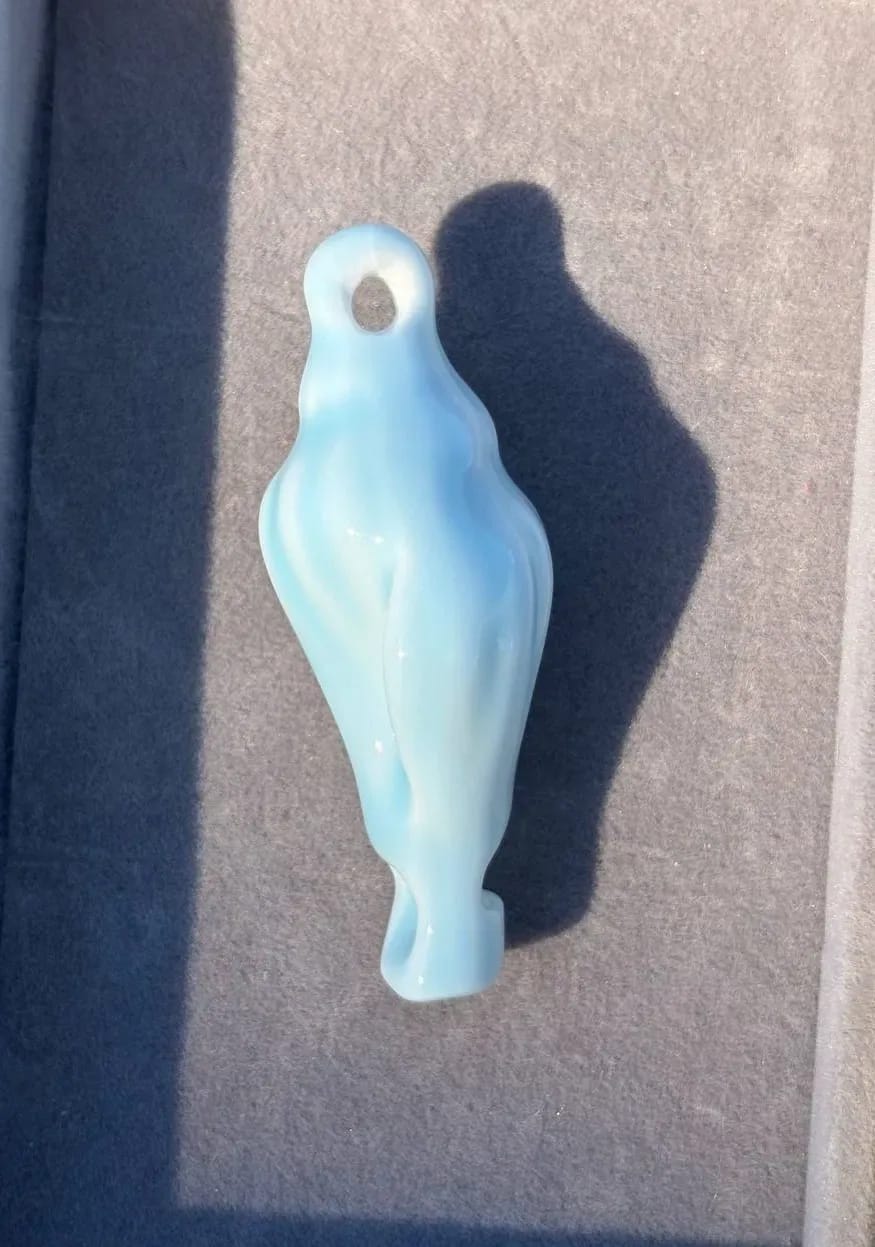 Baby-Blue Seashell Charm — Handmade Charms