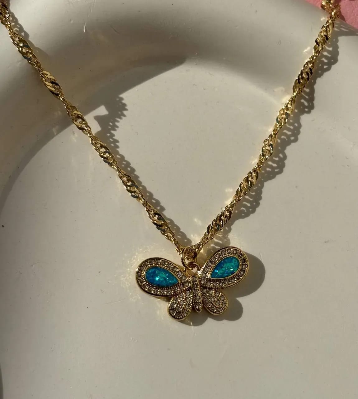 Blue Butterfly Necklace — Necklaces