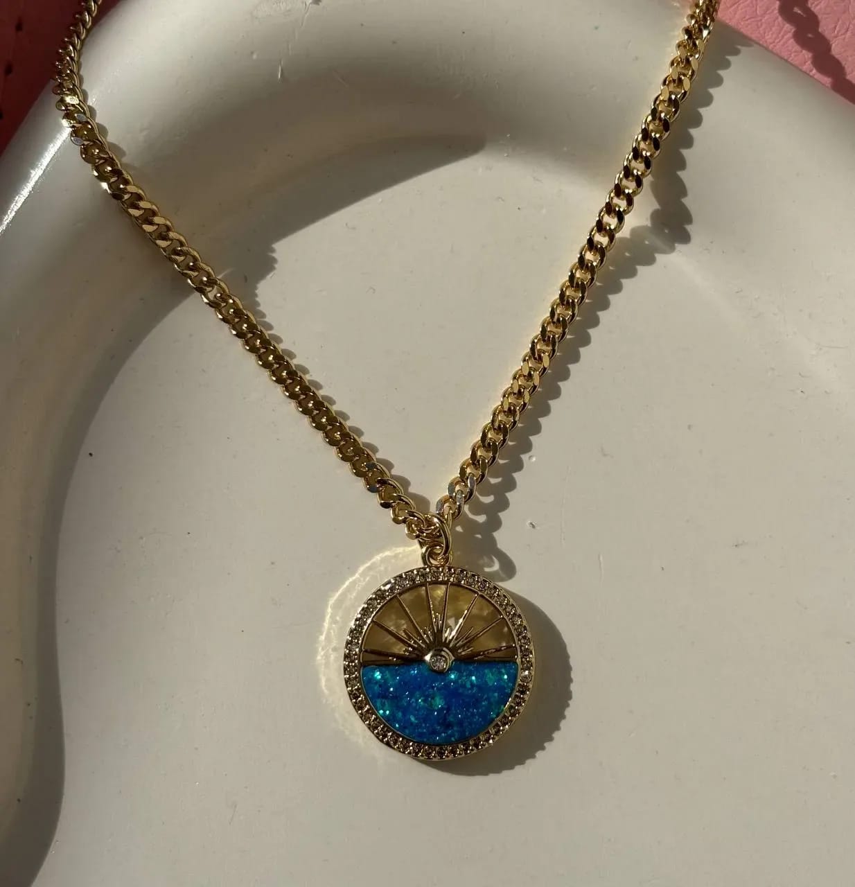 Blue Golden Necklace — Necklaces