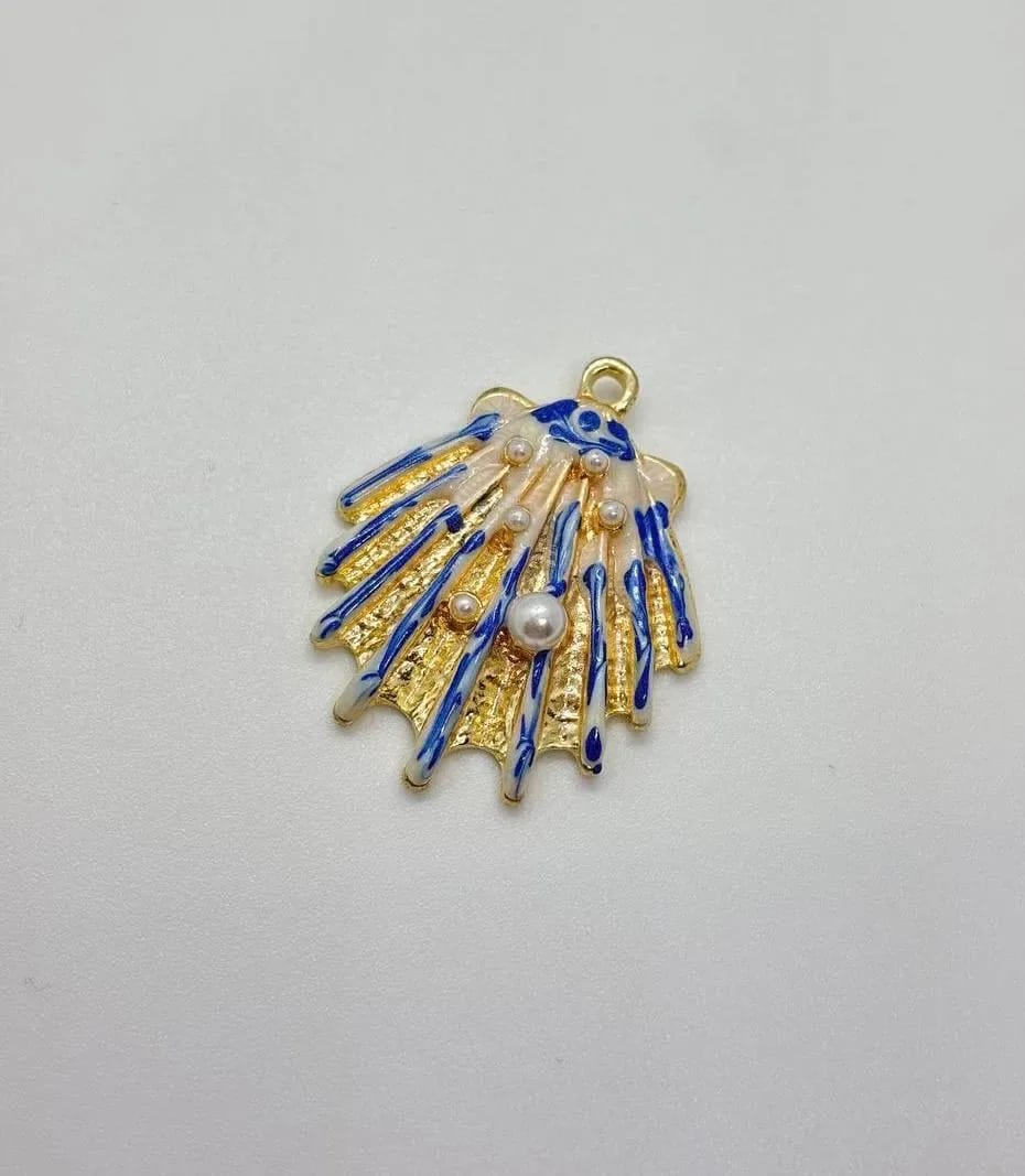 Blue Seashell Charm — Handmade Charms