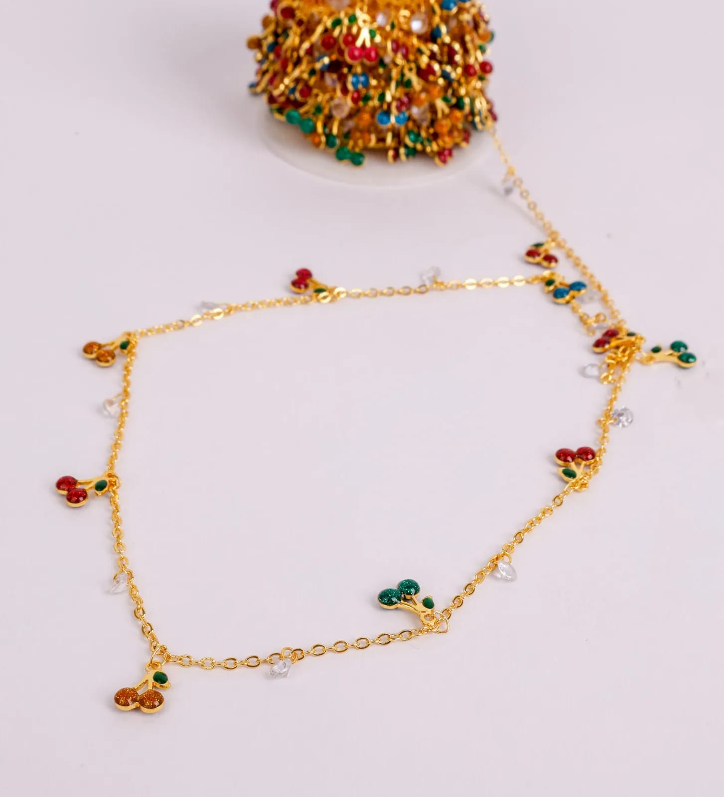 Golden Cherry Necklace — Handmade Necklaces
