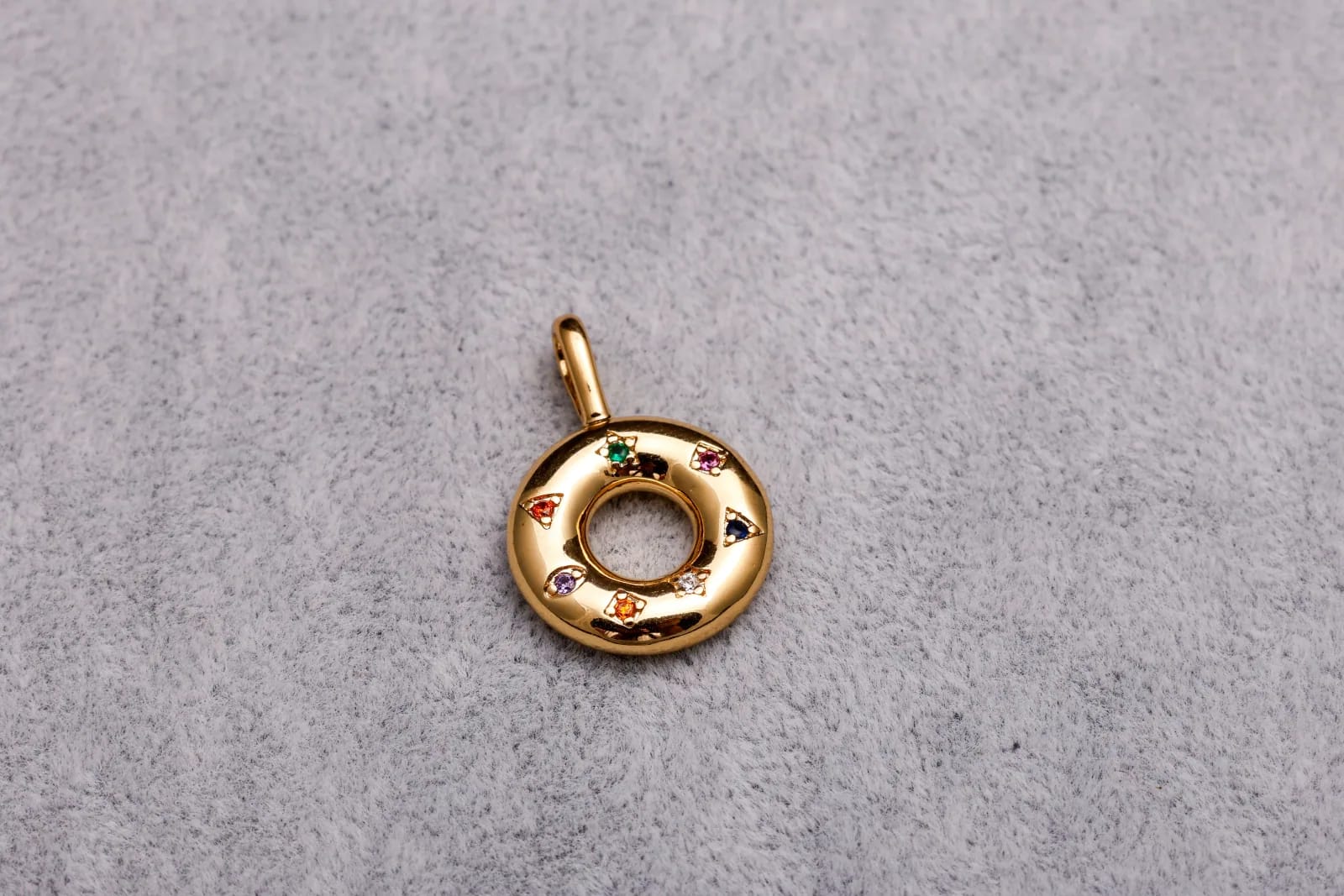 Golden Donut Charm — Handmade Charms