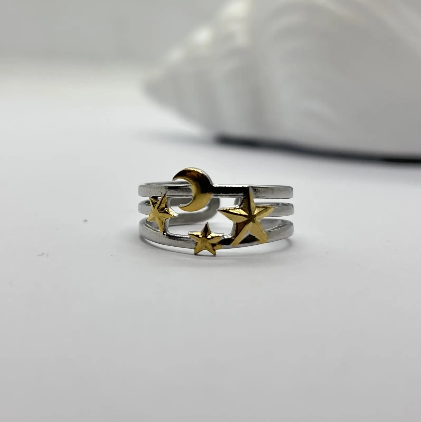 Two-Tone Star Ring — Rings
