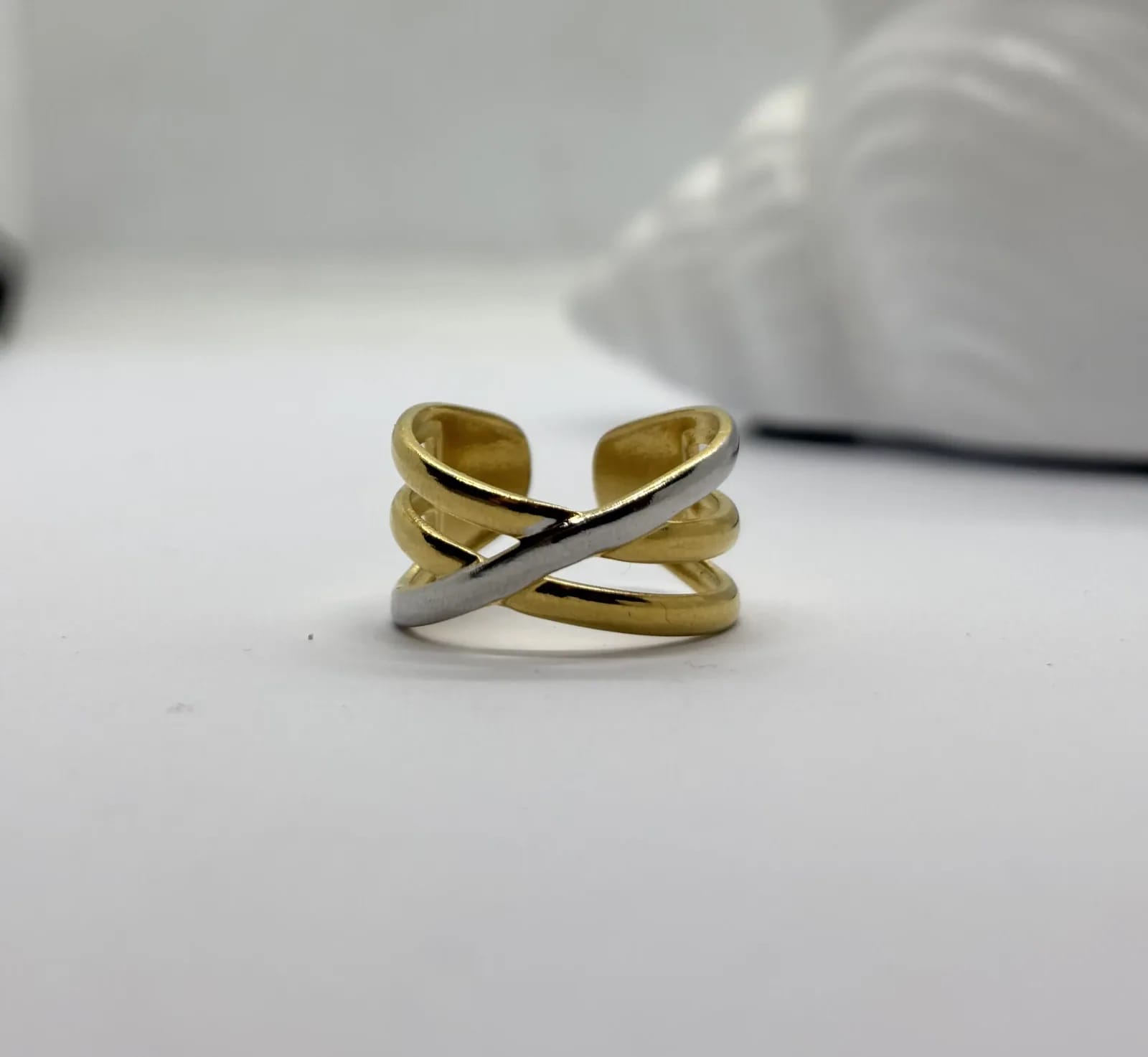 Two-Tone Cross Ring — Rings