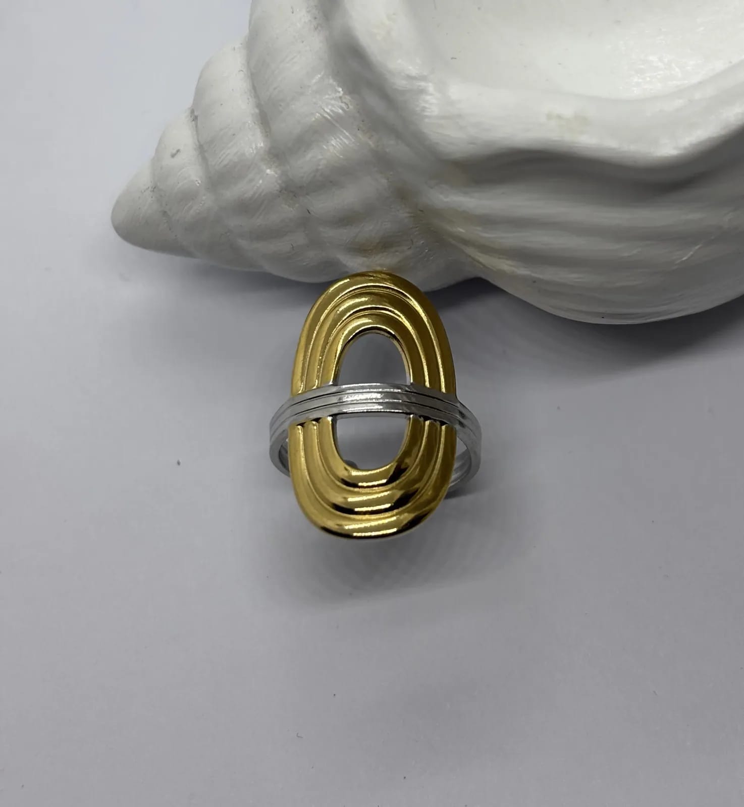 Two-Tone Oval Ring — Rings