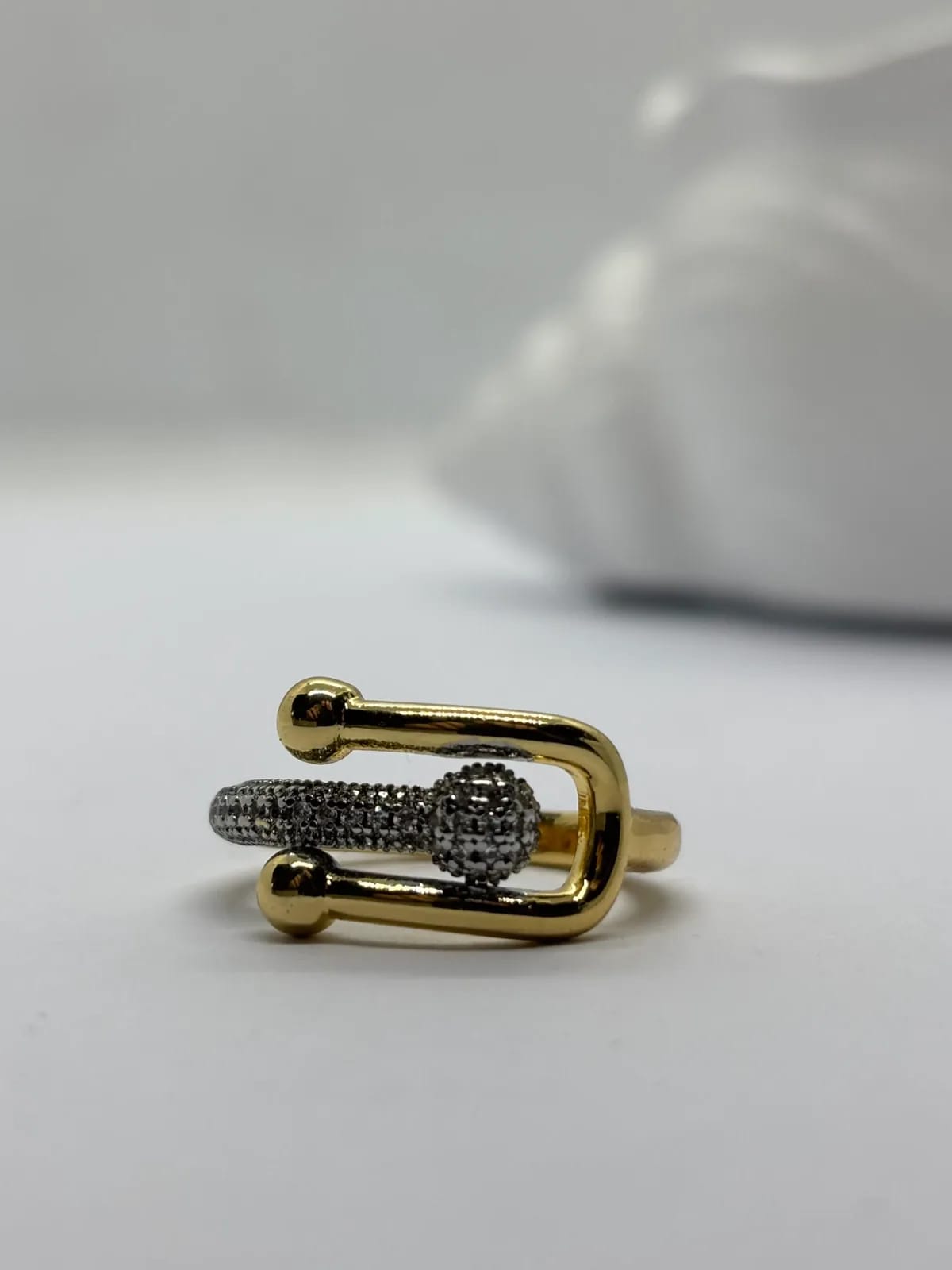 Crystal Horseshoe Ring — Rings