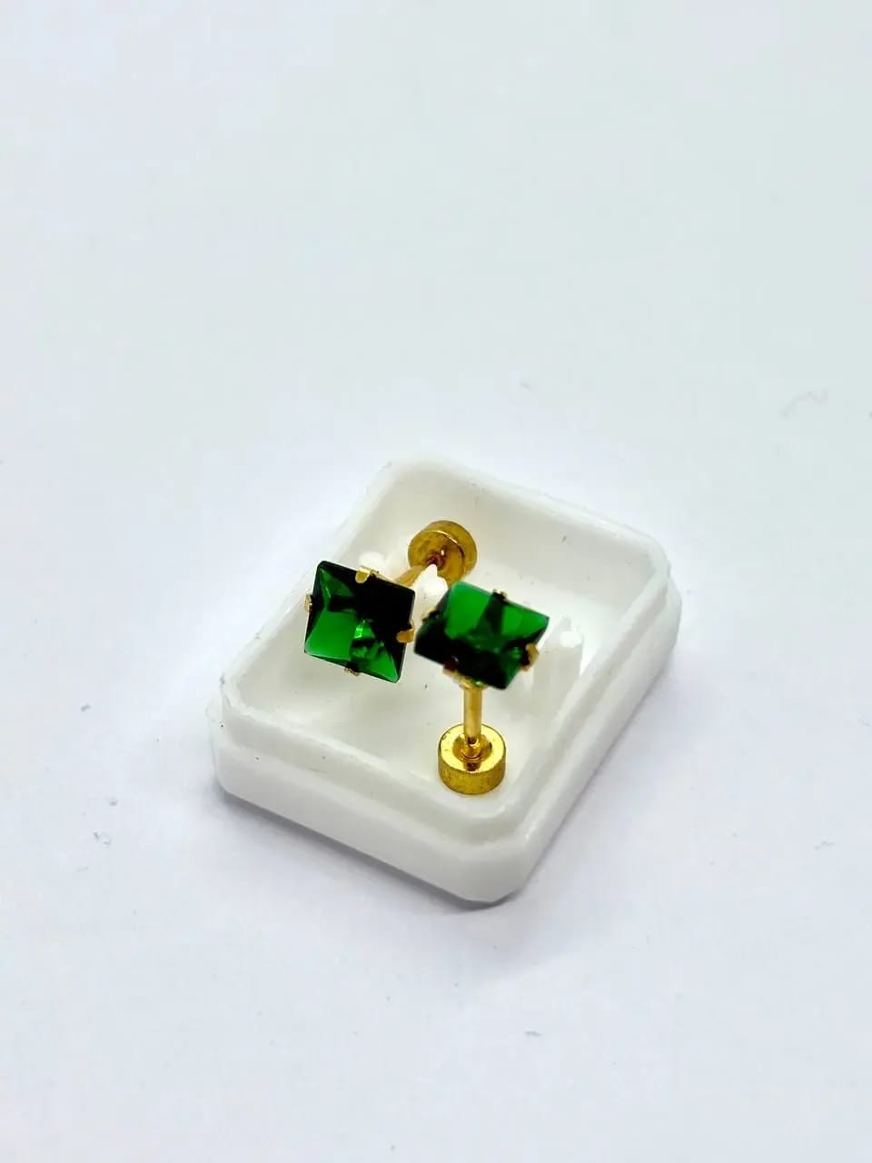 Green Crystal Earrings — Earrings