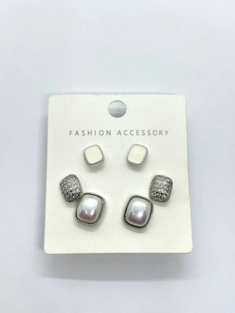 Pearl Square Studs — Earrings