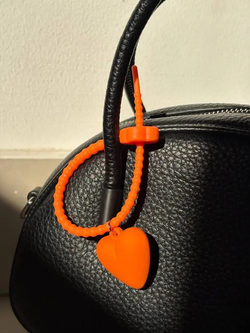 Orange Heart Phone Holder — Key, Bag & Phone Chains