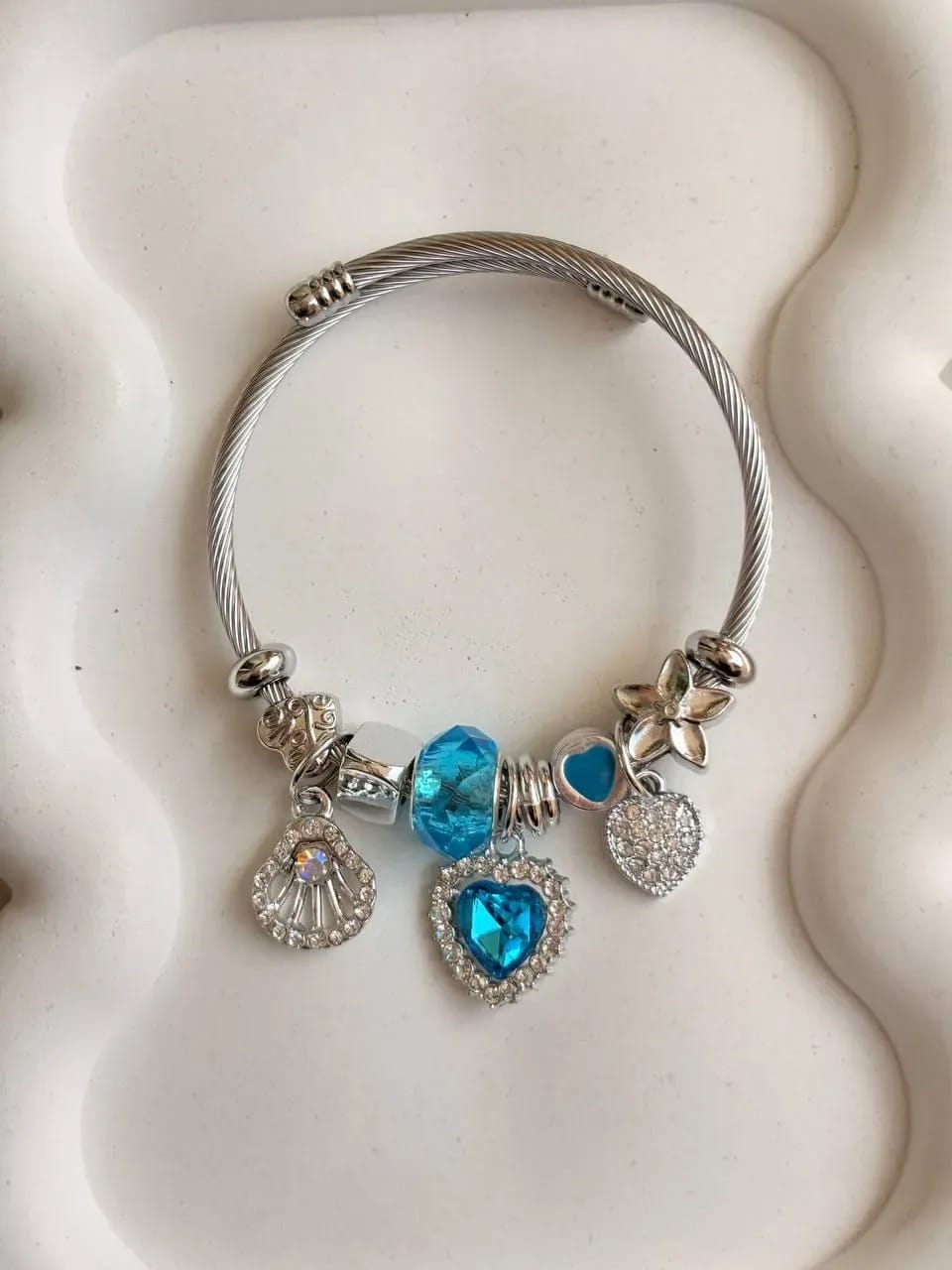 Aqua Heart Charm Bracelet — Charm Bracelets