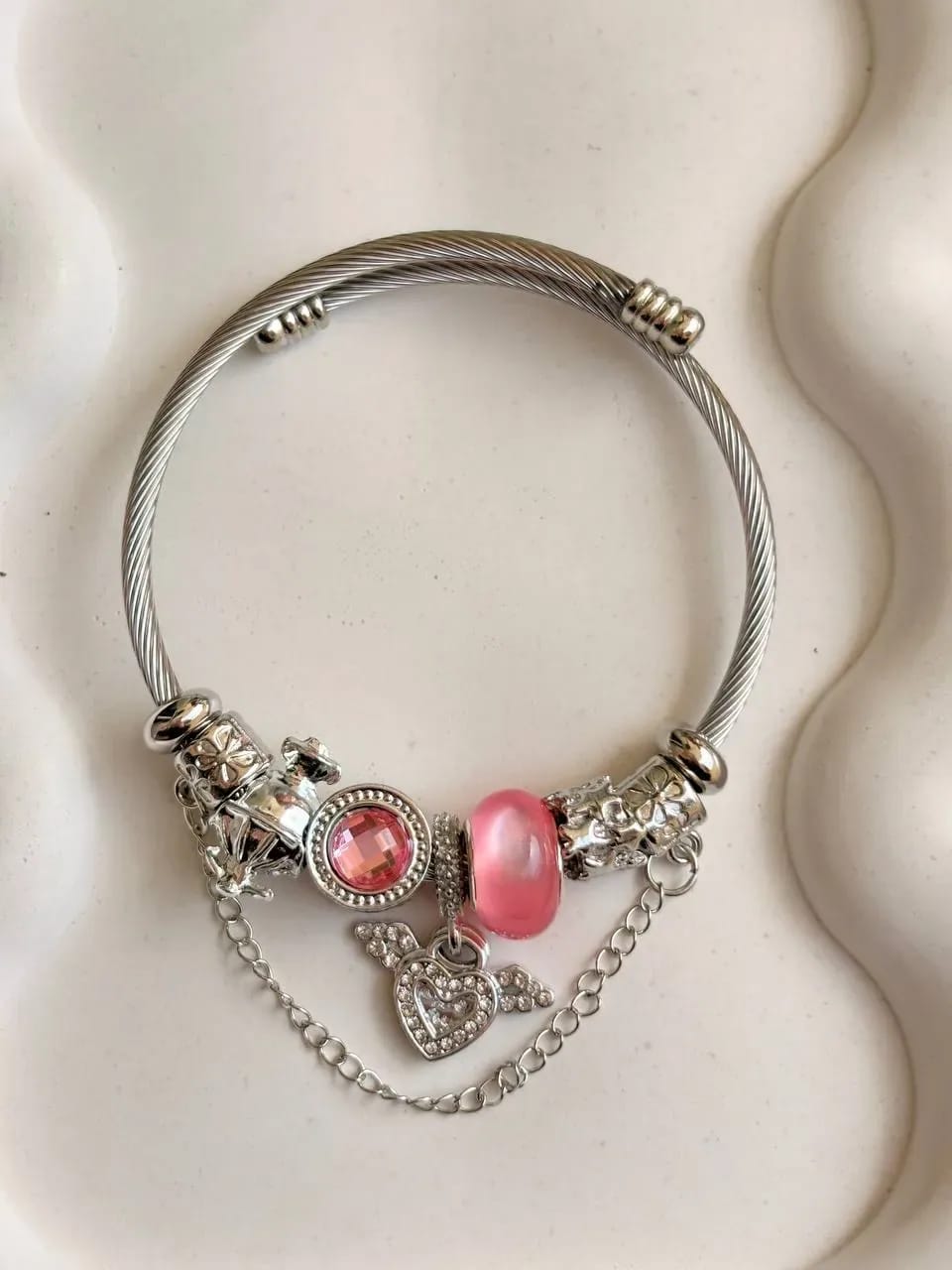 Pink Crystal Charm Bracelet — Charm Bracelets