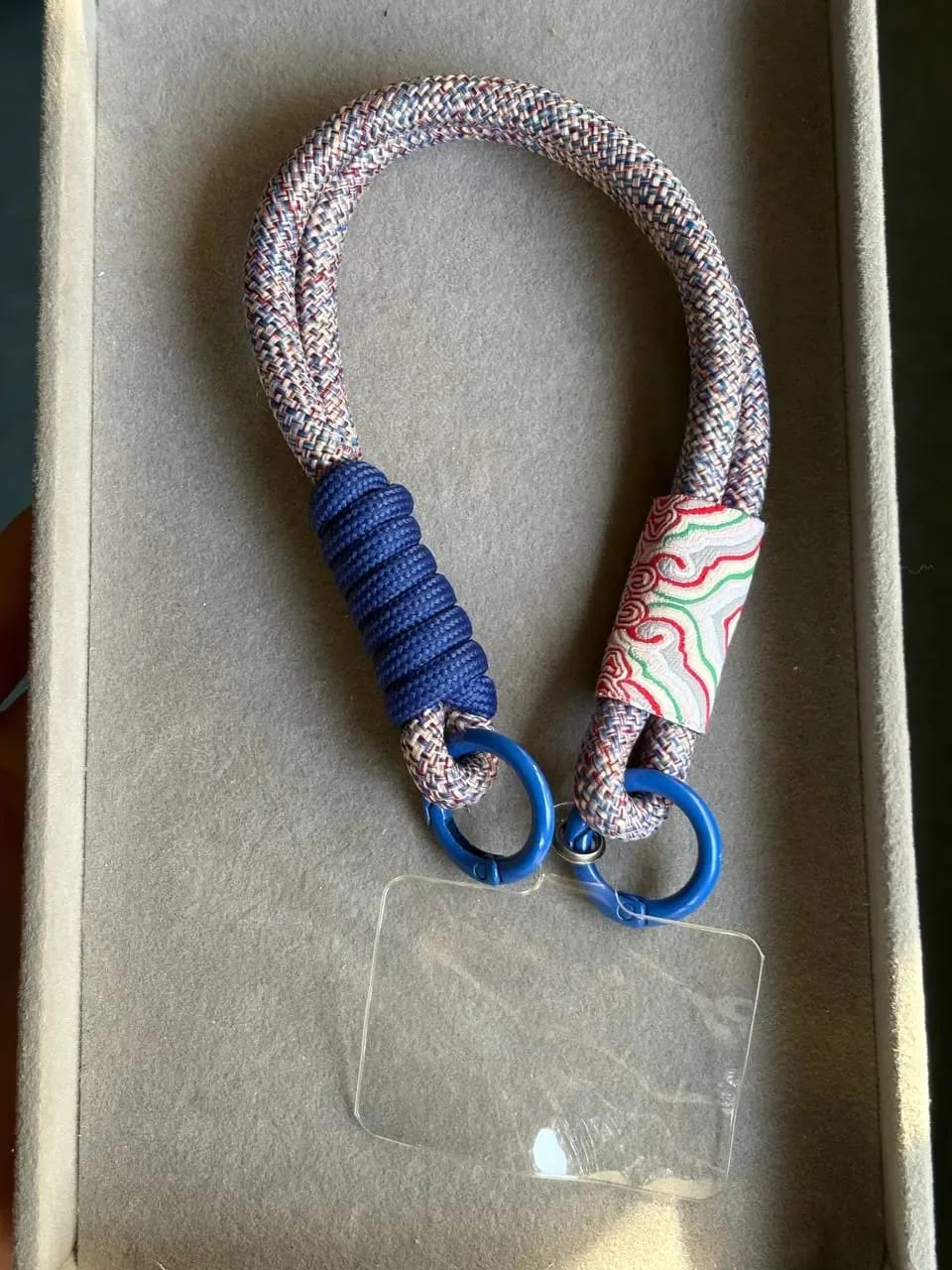 Navy Braided Phone Holder — Phone Holders