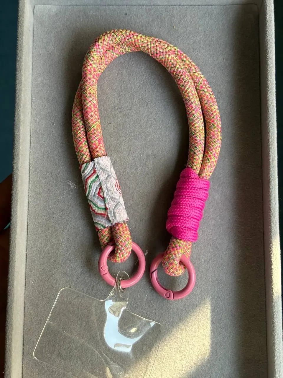 Pink Braided Phone Holder — Phone Holders