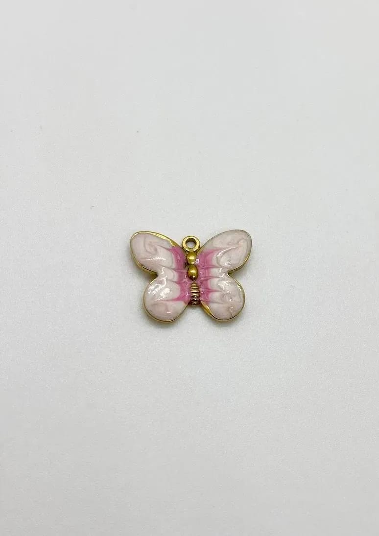 Pink Butterfly Charm — Handmade Charms