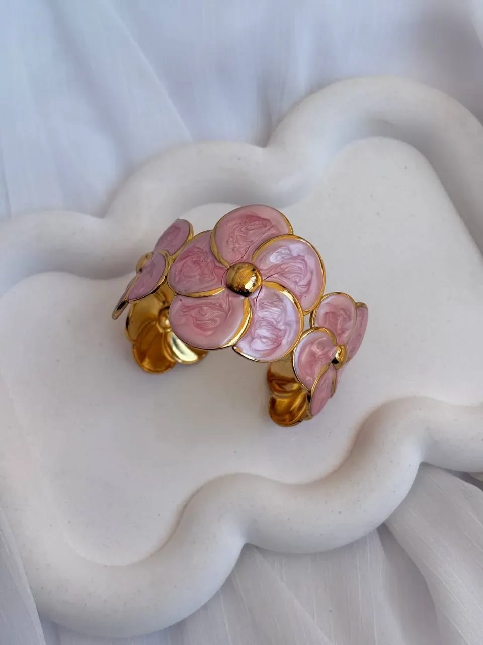 Pink Flower Bracelet — Bangles