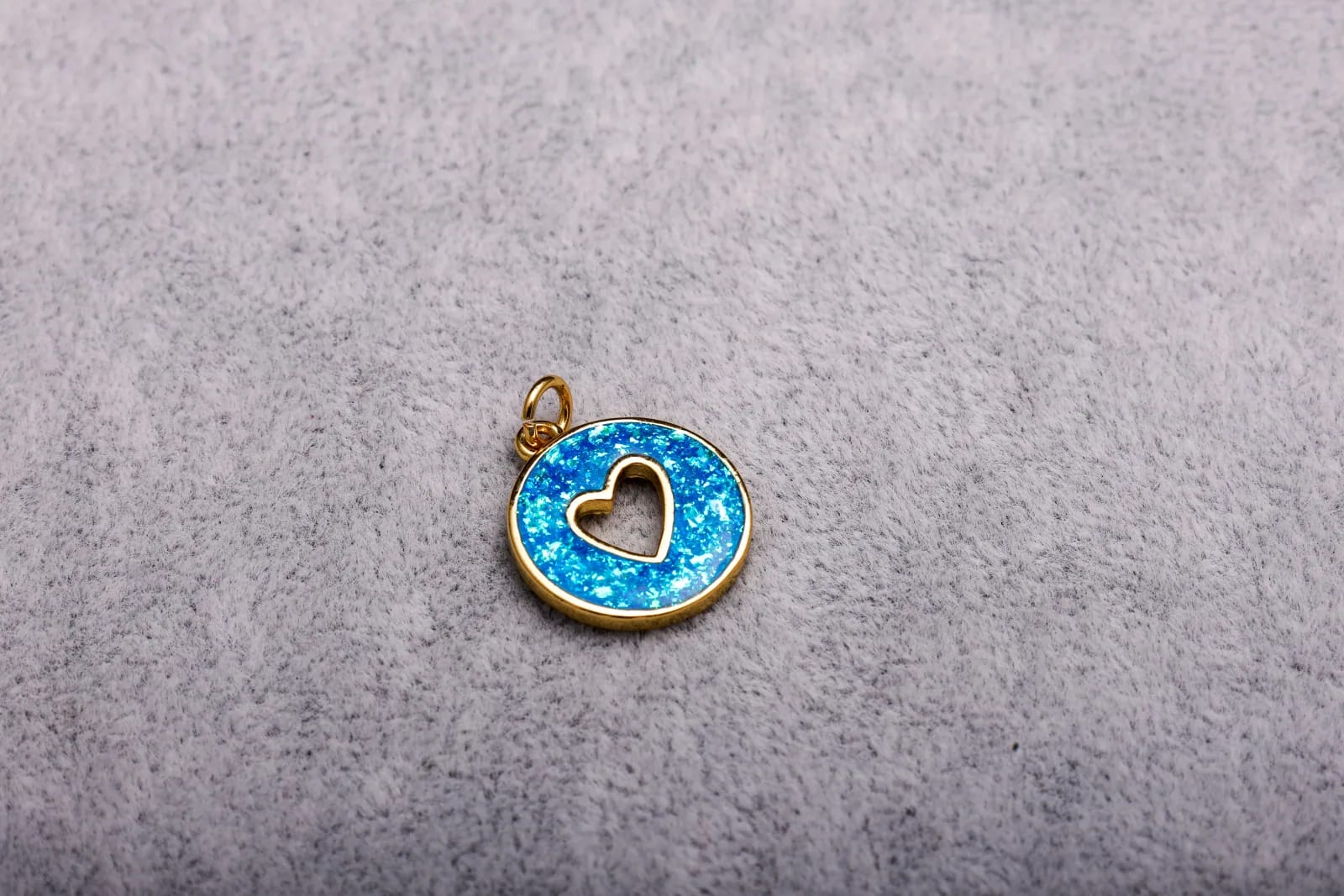 Blue Round Charm — Handmade Charms