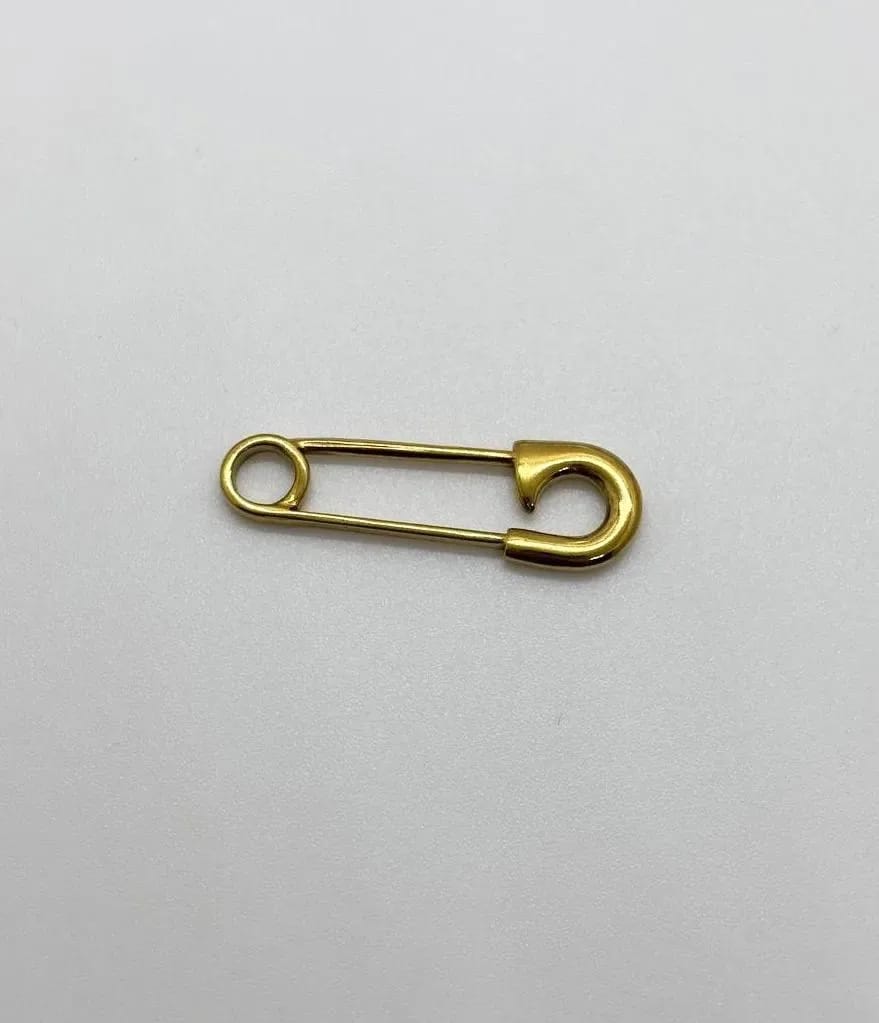 Golden Safety-Pin Brooch — Handmade Charms