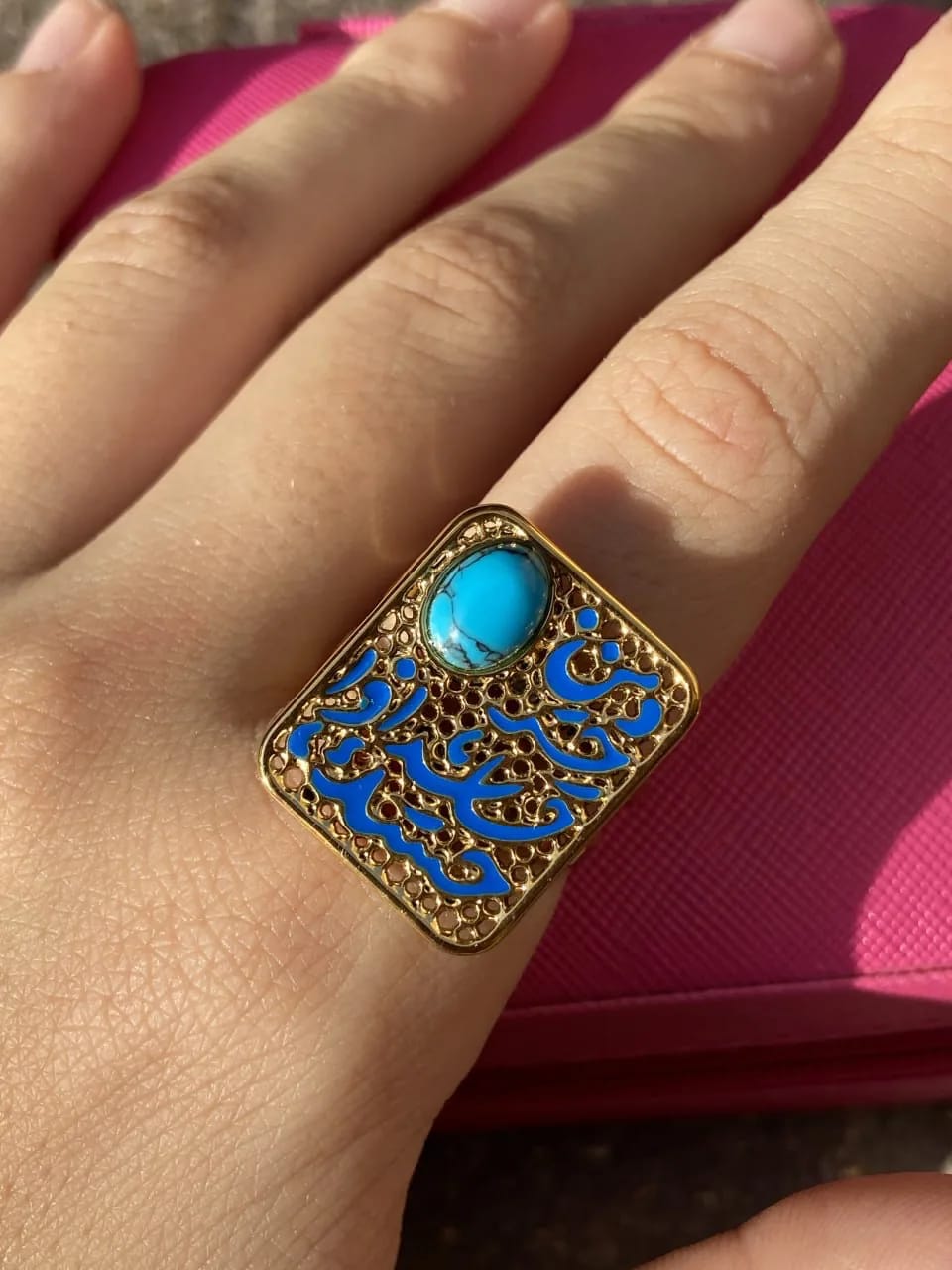 Blue Calligraphy Ring — Rings, photo 2 of 2