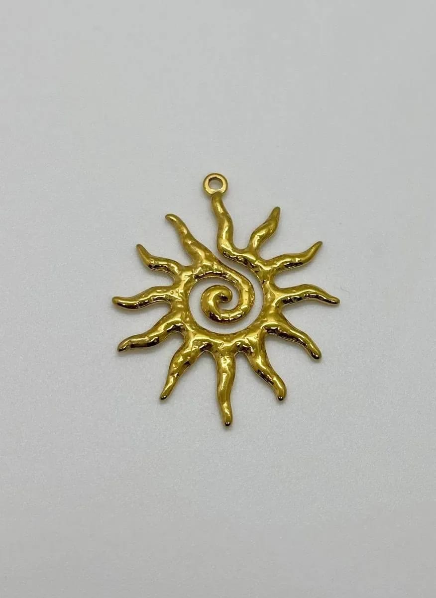 Silver Sun Charm — Handmade Charms