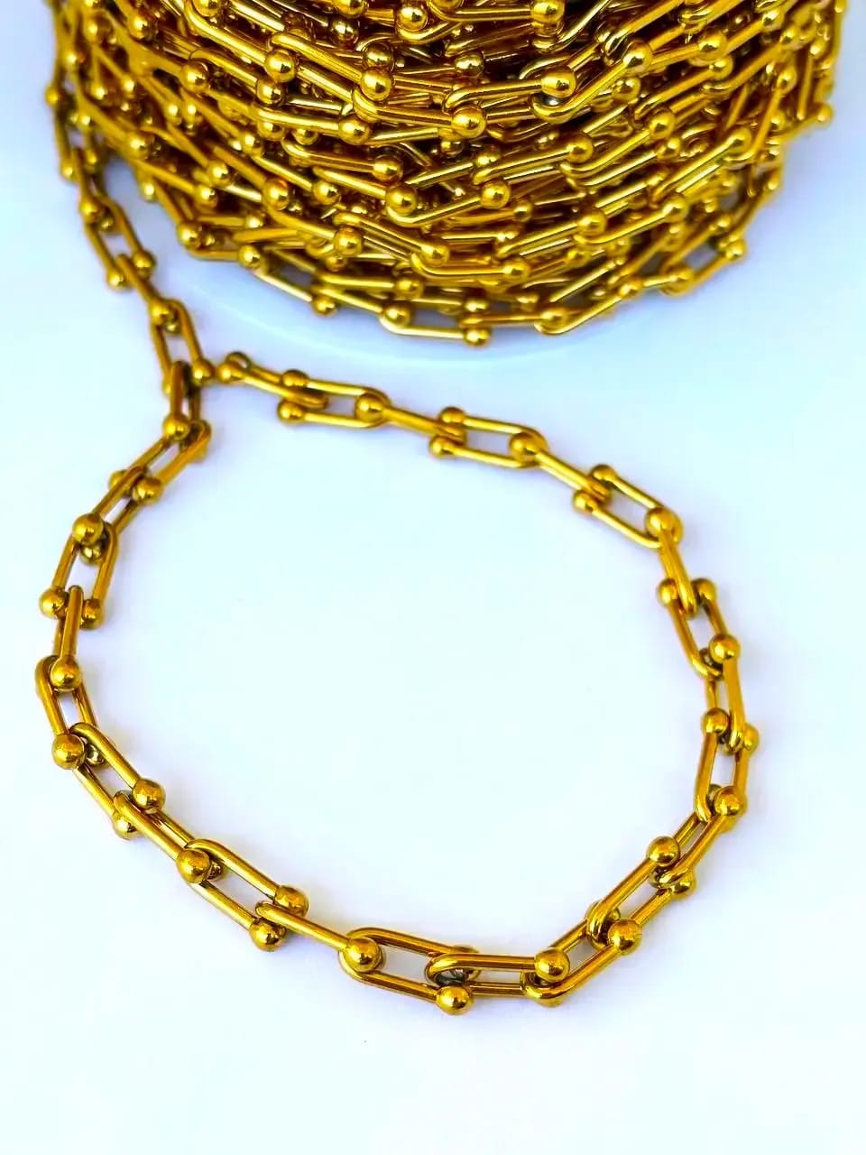 Golden U-Link Bracelet — Handmade Bracelets & Anklets