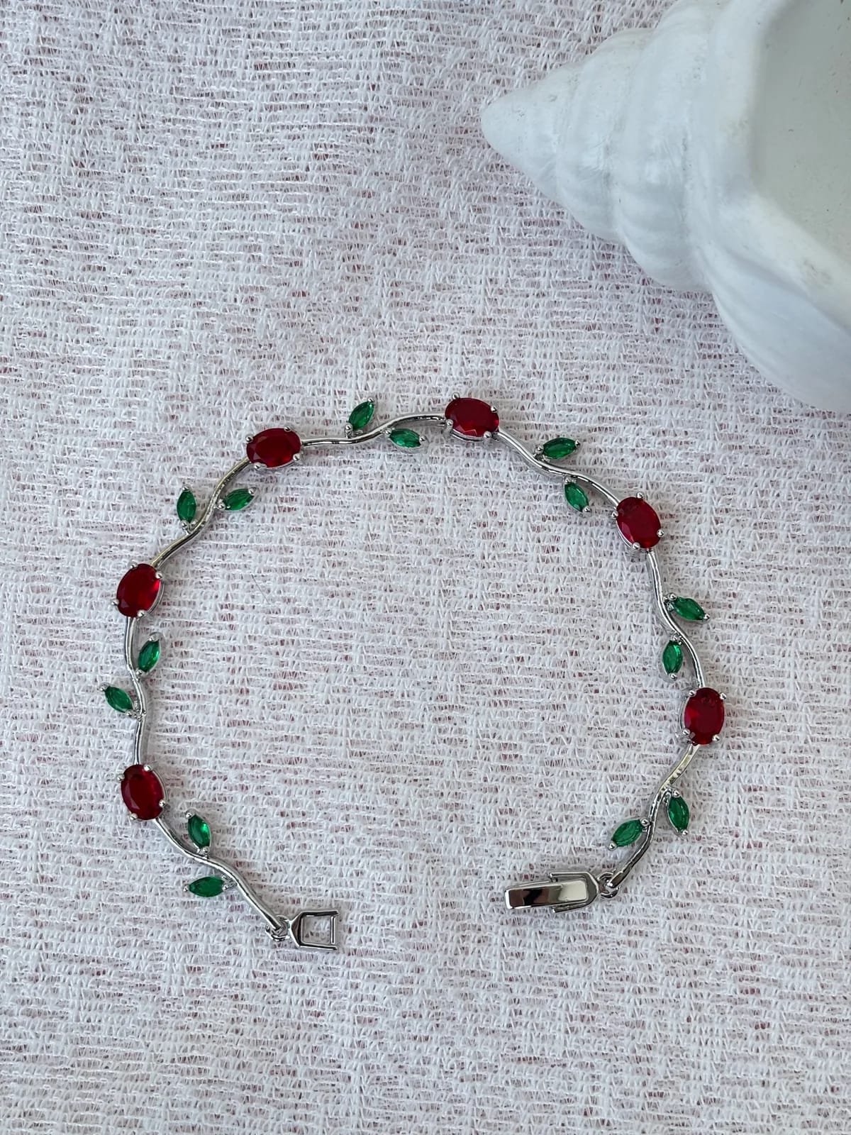 Silver Red-Tulip Bracelet — Tulip Bracelets