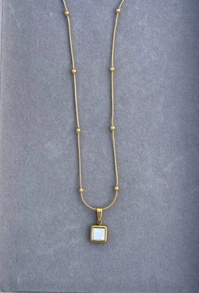 White Square Necklace — Necklaces