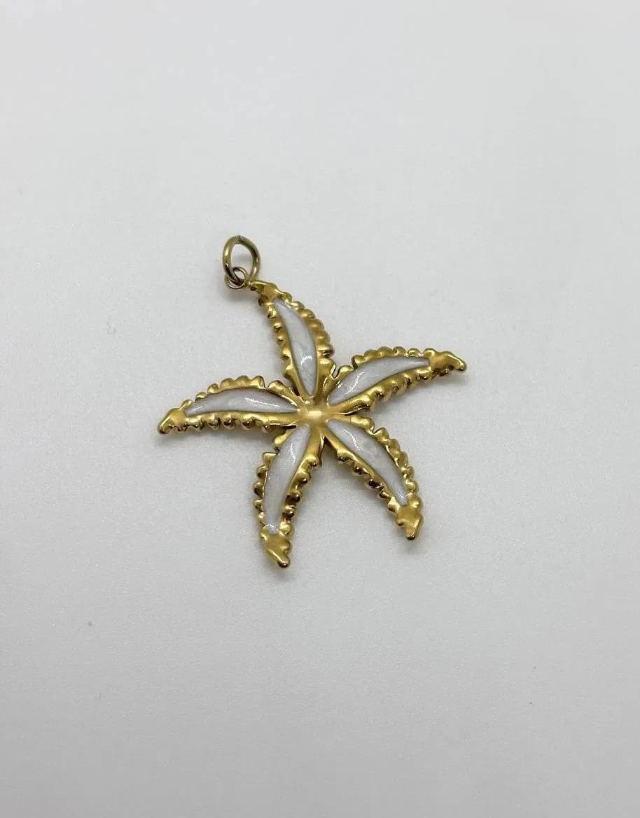 White Starfish Charm — Handmade Charms