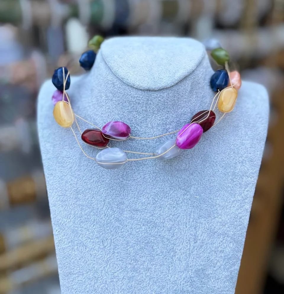 Mixed gemstone choker